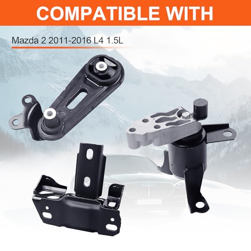 Engine Motor Mount Compatible with Mazda 2 2011-2016 L4 1.5L, Replacement for A4430 A4429 A4428 - size: Mazda 2 11-16 1.5L