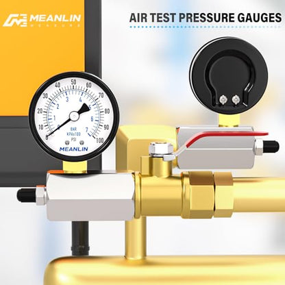 MEANLIN MEASURE 0~100Psi 2" Steel Double Graduated Air Test Pressure Gauges, 3/4" FNPT Connection, -3-2-3% Accuracy - size: 0-100Psi, style: Chrome Body