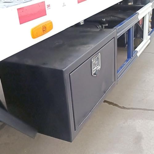 30"X18"X18" Underbody Steel Truck Box Black Heavy Duty Underbody Storage Box Waterproof Truck Tool Box Organizer w/Lock & Keys For RV,Pick up Toolbox - size: 30"x18"x18"