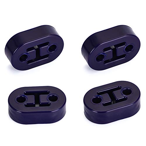 Universal 4PCS PolyUrethane Exhaust/Muffler Rubber Short Hanger Insulator Bracket Bushing Mount 10mm Blue - color: Blue