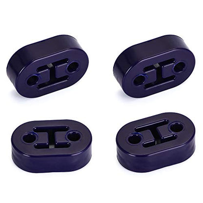 Universal 4PCS PolyUrethane Exhaust/Muffler Rubber Short Hanger Insulator Bracket Bushing Mount 10mm Blue - color: Blue