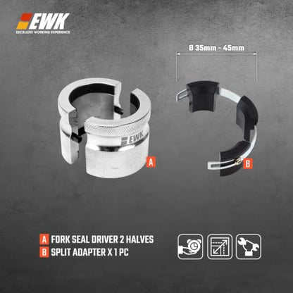 EWK 35–45mm Adjustable Motorcycle Fork Seal Driver