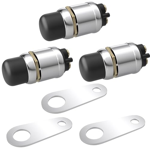 BFXM 3 PCS Push Button Starter Switch, 12V 50A Momentary Push Button Switch - color: black-3