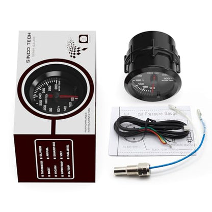 7 Color Gauge Kit 2" 52mm Automobile Backlight Pointer Car Meter with Sensor (Water Temp F) - style: Water Temp F