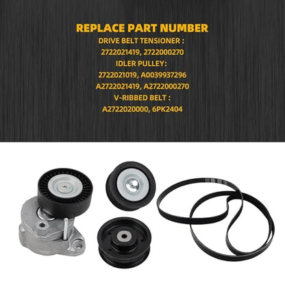 Dasbecan Engine Serpentine Drive Belt Tensioner Kit for Mercedes-Benz