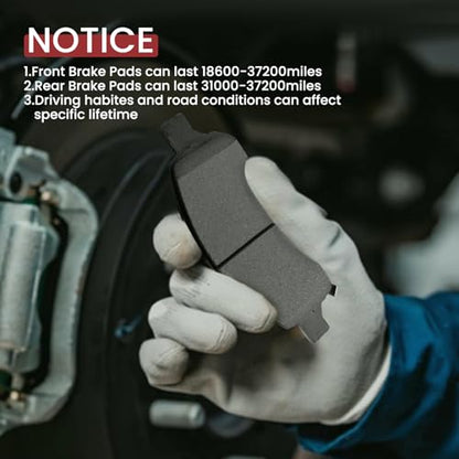 MILLISEC 14D1169ACHF1 Front Ceramic Brake Pads Set for GMC,Chevy - size: 1H 2165