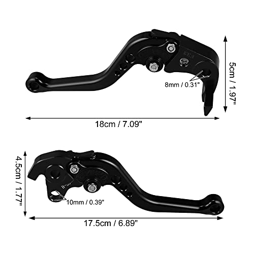 X AUTOHAUX 1 Pair Motorcycle Brake Clutch Levers Adjustable Folding CNC for Honda CBR1000RR CBR 1000RR FIREBLADE SC57 2004-2007 for CB1000R 2008-2016 Black - color: Black