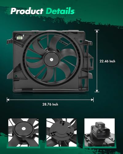 SCITOO Engine Cooling Fan compatible with Chrysler Dodge Ram for Volkswagen