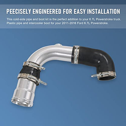 Cold Side Intercooler Pipe Kit Compatible With Ford F250 F350 6.7 2011-2016 - size: Cold Side Intercooler Pipe Boot Kit