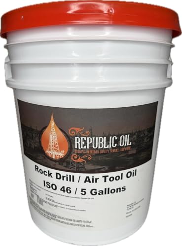 Republic Oil Premium Rock Drill/Air Tool Oil ISO 46 5G | Bucket | Pail | Jackhammers | Drifters | Compares to Aries 46 | Almo 46 | Torcula