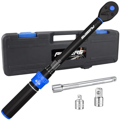 5PCS Torque Wrench Set 3/8" Drive 5-50 FT.LB, Dual-Direction 72-Tooth Adjustable Torque Wrenches with 6" Extension Bar, 3/8" to 1/2" & 1/4" Adapters for Car, Motorcycle,Bike Maintenance - size: 3/8" 5-50 FT.LB - 5 Pcs