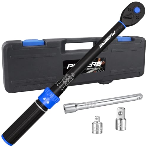 5PCS Torque Wrench Set 3/8" Drive 5-50 FT.LB, Dual-Direction 72-Tooth Adjustable Torque Wrenches with 6" Extension Bar, 3/8" to 1/2" & 1/4" Adapters for Car, Motorcycle,Bike Maintenance - size: 3/8" 5-50 FT.LB - 5 Pcs