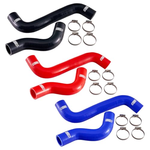 IAG Silicone Upper & Lower Radiator Hose Kit for Subaru WRX 2015-21, Red - color: Red