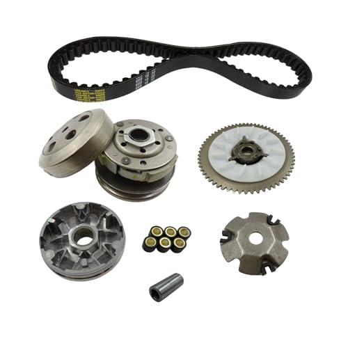 GY6 50cc Performance Clutch Set（with 669 belt）, Fit for GY6 50cc 60cc 80cc 4-Stroke 139QMB Engine Taotao Scooter, include Clutch Assembly and Variator Assembly. - size: gy6 50cc clutch with 669 belt