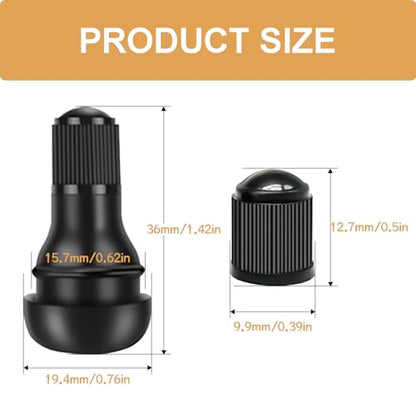 20PCS TR412 Tubeless Valve Stem - Black Standard Length Rubber Snap Replacement for Automotive Rim Holes and Standard Vehicle Tires DD008-412 - size: TR412