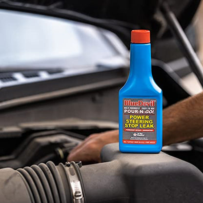 BlueDevil Pour-N-Go Power Steering Fluid + Stop Leak | 8 oz. | Pack of 1 - size: 8 Quart