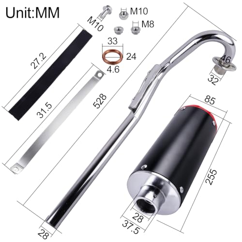 FLYPIG 28mm Dirt Bike Exhaust Muffler Pipe Silencer for XR50 CRF50 50cc