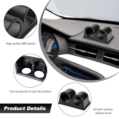 Car 2" 52mm Dual Hole Dash Gauge Pod Holder, ABS Plastic Dual Gauge Console Dashboard Pod Mount, Universal Housing Pod Meter Cup Gauge to Vehicle's Dash, Car Accessories - color: Dual Hole