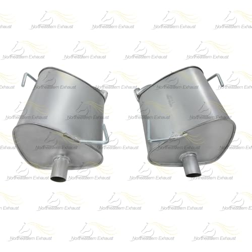 Exhaust Passenger and Driver Side Muffler Kit Compatible for 2009-2013 Subaru Forester 2.5L | Direct Fit | Northeastern Exhaust | Free Gaskets and Hangers Included | Automotive Replacement Part