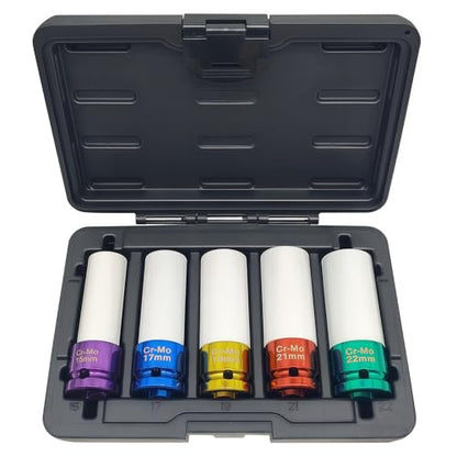 5PCS 1/2" Drive Impact Lug Nut Socket Set, Lug Nut Impact Socket - size: Impact Lug Nut Socket Set - 5PCS