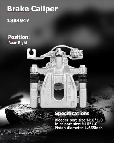 cciyu Rear Right Disc Brake Caliper Assembly w/Bracket 18B4947 - size: Rear Right[18B4947]
