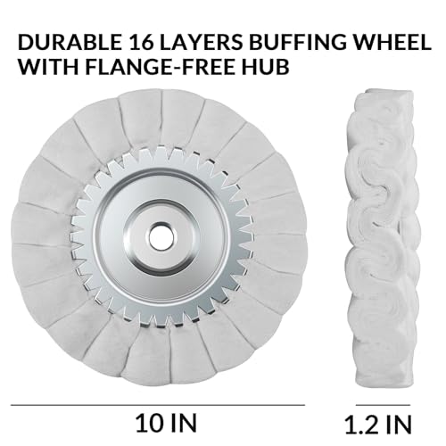 10" S-Shape Airway Buffing Wheel with One-Piece Hub（Super Fine） - color: Super Fine Polishing