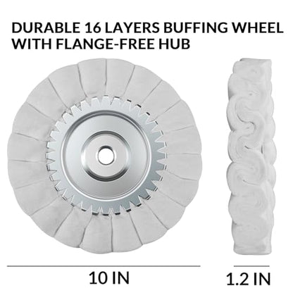 10" S-Shape Airway Buffing Wheel with One-Piece Hub（Super Fine） - color: Super Fine Polishing