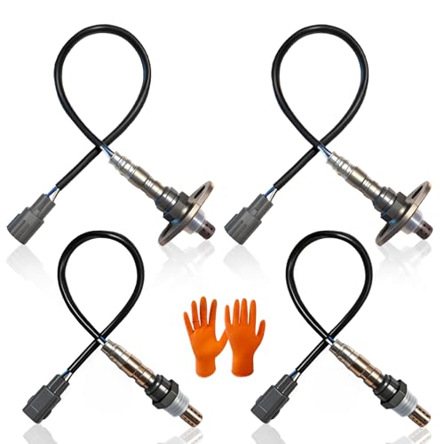 Upstream & Downstream O2 Sensor Set | Direct Replacement for OE #234-4169 & #234-4162 | Oxygen Sensor Compatible with Toyota Sequoia & Tundra 4.7L V8 2001-2004 WITH GLOVES - size: 234-4169 + 234-4162