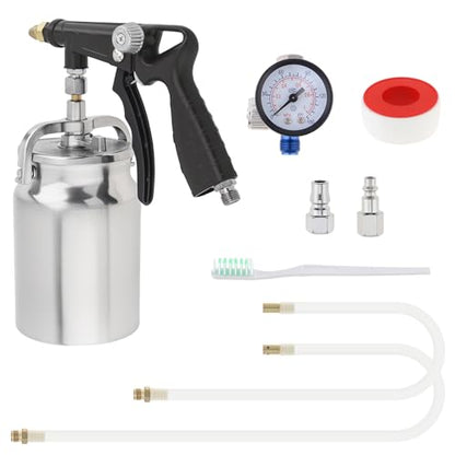 ChgImposs Undercoating Spray Gun Kit, 34 fl oz / 1 Liter Cup, Rust Proofing Gun for Truck Bed Liner, Car Underbody Coating, Rubberized Protective Spray Tool with Hoses (Black) - color: Black