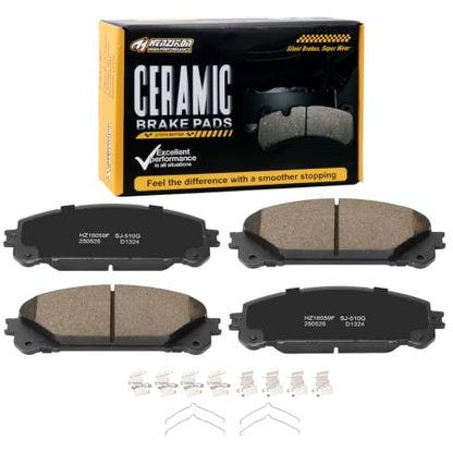 D1324 Front Ceramic Brake Pads Kit Fit For Lexus NX200t 2015-2017, For NX250 2022-2025, For NX300 2018-2021, For NX300h 2015-2021, For NX350 2022-2025, For NX350h 2022-2025 - style: HZ1324