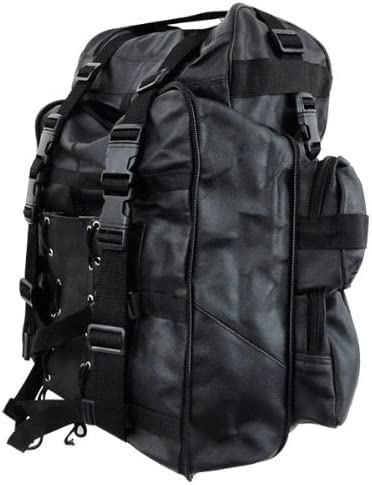 Excelsior Int. Waterproof PU Leather Motorcycle Cruiser Sissy T Bar Bag Set - All Season Biker Luggage, Travel-Ready, Black - One Size