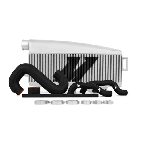 Mishimoto MMTMIC-WRX-01SLBK Top-Mount Intercooler Compatible With Subaru WRX/STI 2001-2007 Silver Cooler, Black Hose - color: Silver Cooler, Black Pipes