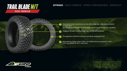 Atturo TRAIL BLADE M/T All Terrain Radial Tire - 37/13.5R20 127Q - size: 37x13.50R20LT