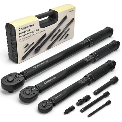 Torque Wrench Set 1/4" 3/8" 1/2" Drive 20-200 In.lb 10-80 / 10-150 Ft.lb - size: 1/4" 3/8" 1/2" Inch