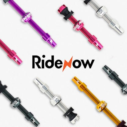 RideNow 65 mm Tubeless Presta Valve Stems, 7075 Aluminum, Purple, Pair - color: Purple, size: 65mm