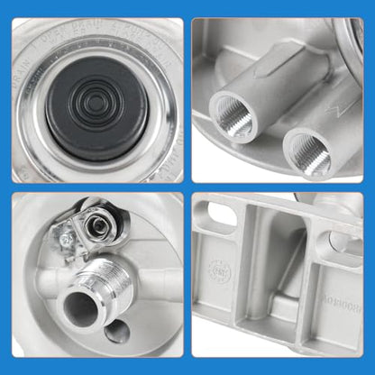 3/8" NPT 1-14" Diesel Fuel Filter Mounting Base Hand Priming Pump Mounting Base Universal