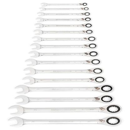 GEARWRENCH 16 Pc 72T Reversible Ratcheting Combination mm Wrench Set| 9602N