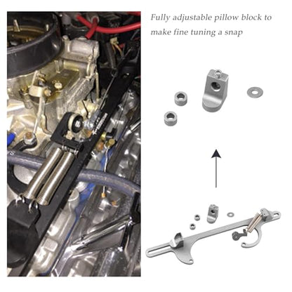 RYANSTAR RACING 4150/4160 Carburetor Throttle Cable Bracket Billet Silver - color: Silver