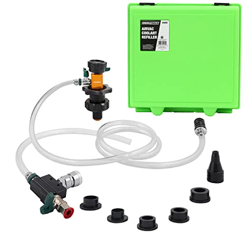 OEMTOOLS Coolant Vacuum Refill Kit, Coolant Pressure Tester Kit, 5 Adapter - size: 5 Adapters, style: AirEvac Cooling System Refiller Kit w/ 5 Adapters