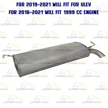 Exhaust Muffler Compatible for 2016-2021 Hyundai Tucson 2.0L | Stainless Steel | Northeastern Exhaust | Free Gasket Included | Direct-Fit Replacement