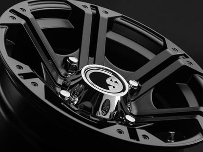 SuperATV 14x7 IN H-Series BAndit Wheel For Polaris UTV (See Fitment)| 4/156 Bolt Pattern (3/8x24 For M12x1,5 mm lugs) | 4.5 + 2.5 Offset | Cast Aluminum Construction, Nuts & Metal Valve Stem Included