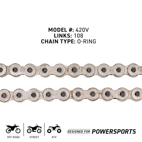 NICHE Drive Sprocket Chain Combo for Honda Grom 125 Front 15 Rear 38 Tooth 420 O-Ring 108 Links - size: O-Ring Chain