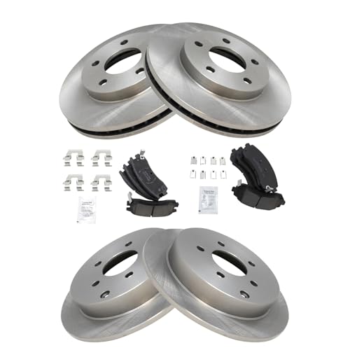 TRQ Front and Rear Brake Pad and Rotor Set Ceramic - style: BKA36435