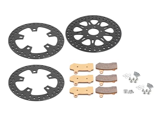 TOFR 11.8" Front Rear Brake Rotors with Pads Bolt for Harley Touring 14-21 - color: Black