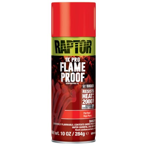 RAPTOR Flameproof Automotive Body Paint, Professional Grade, Flat Red - color: Flat Red