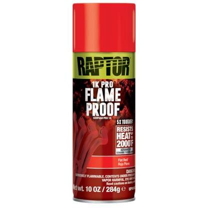 RAPTOR Flameproof Automotive Body Paint, Professional Grade, Flat Red - color: Flat Red
