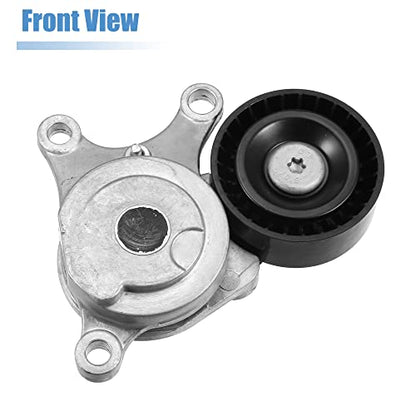 X AUTOHAUX Drive Belt Tensioner Assembly Belt Tensioner for Mercedes-Benz W270 CLA250 CLA45 AMG GLA250 2702000370 Metal Black Silver Tone