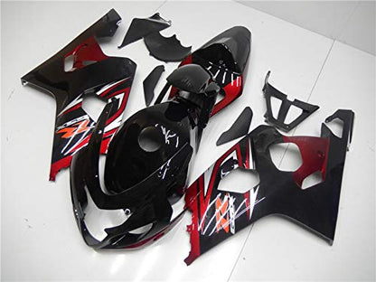 YTL Red Black Full Fairing Fit for Suzuki 2004-2005 GSXR 600/750 - color: 014 Red Black