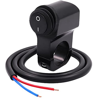 AL Alloy IP68 Toggle Switch for Motorcycle Handlebar, Ourbest 12V Dirt Bike Light Switch - Fits 7/8" Handlebars Black - color: Black