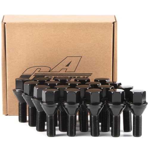 GAsupply M12x1.25 OEM Lug Bolt Black, 28mm Shank Cone Seat 3/4" Hex, 20pcs - color: Black, size: 20pcs